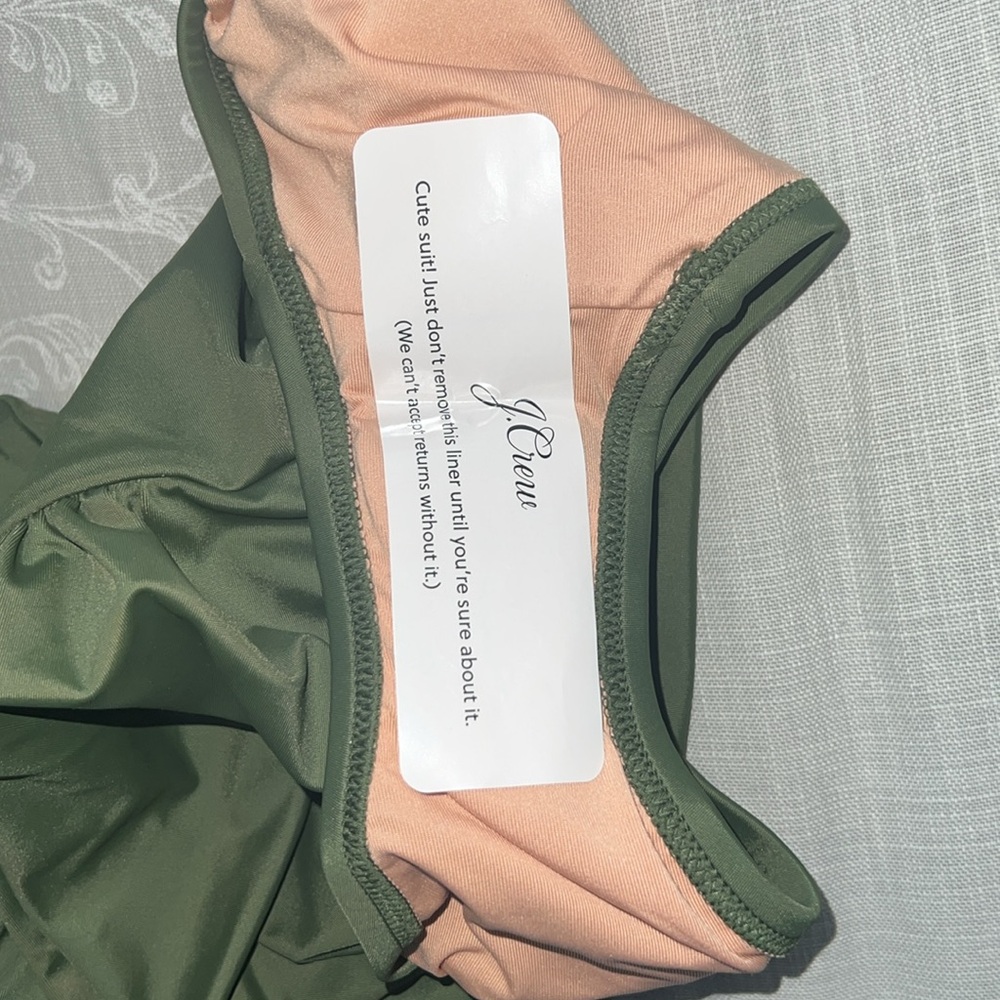 NWT! Flattering J.Crew Olive Green One-Piece Swimsuit - Size 0 - Picture 7 of 7